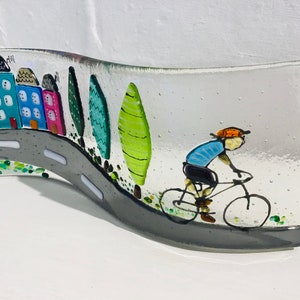 Fusing Glass Suncatcher Sonnenfänger: Handgemachte Fahrrad Kunst