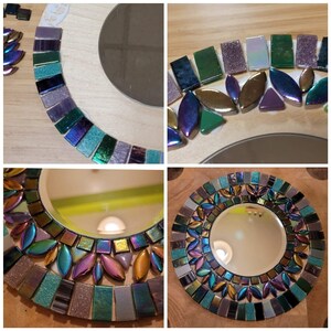 Mini mirror mosaic kit. Deluxe lustre glass bevelled mirror to make at home. Crafty gift. Home decor. image 2