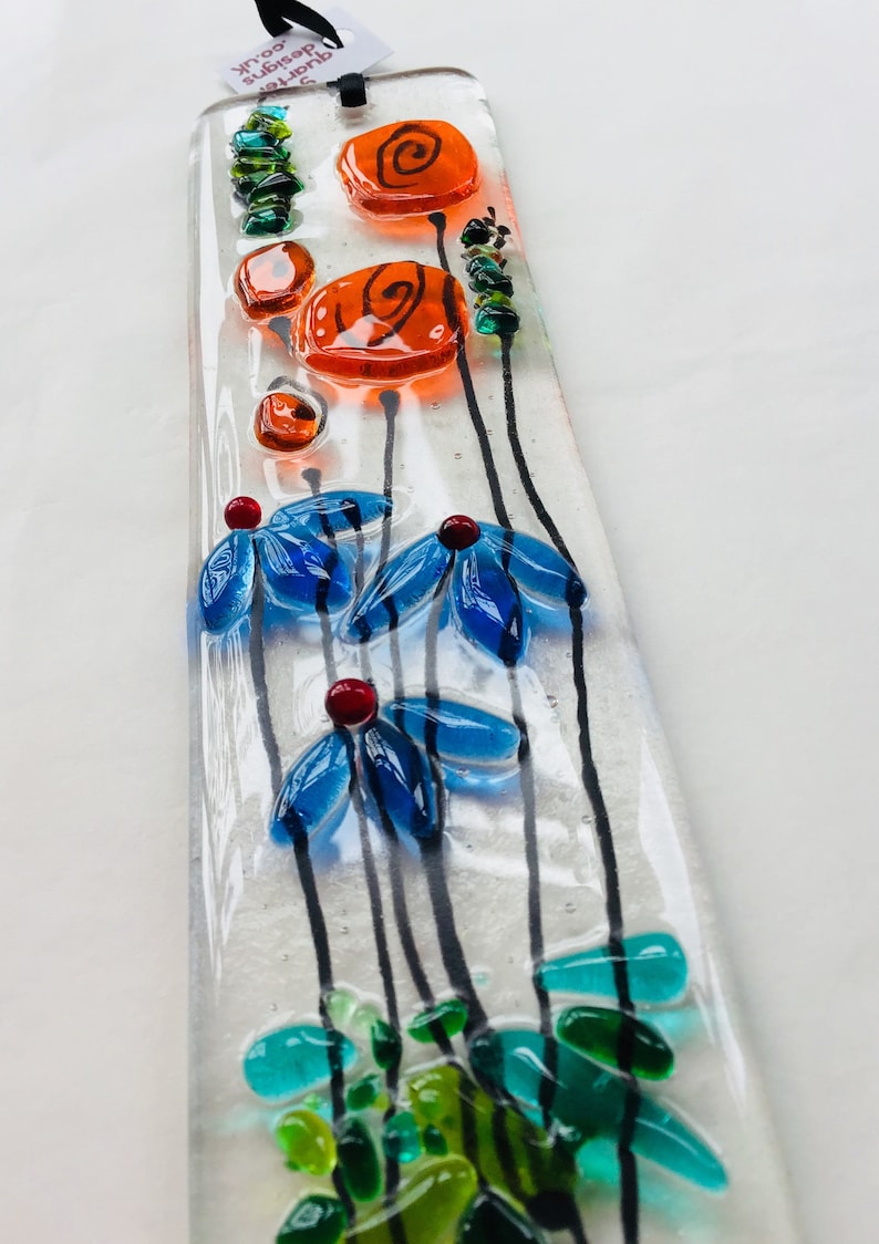 Fused Glass Suncatcher flowers Etsy