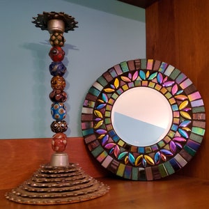 Mini mirror mosaic kit. Deluxe lustre glass bevelled mirror to make at home. Crafty gift. Home decor. image 5