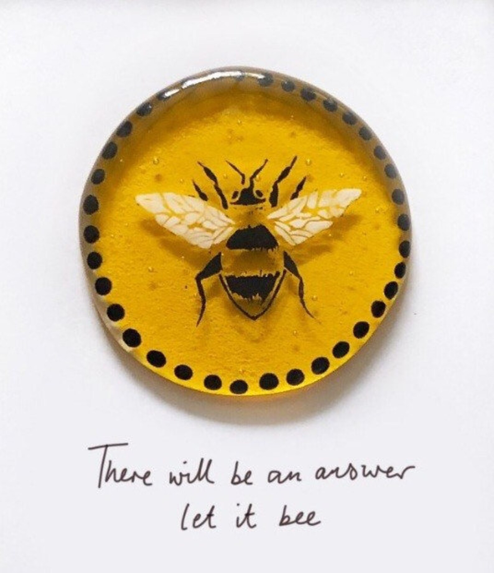 Handmade Fused Glass Bee Picture Let It Bee Unique Gift Etsy UK