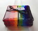 Fused Glass Chakra Rainbow Glass Coasters, 'a chakra khan coaster', Colourful Glass, Quirky Gift. 