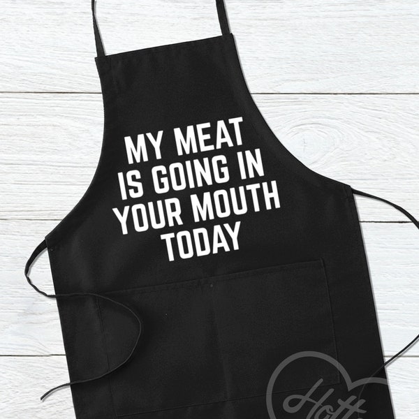 Funny Apron for Men, Dirty BBQ Apron, Men's Cooking Apron, Dad Gift Father's Day Gift, BBQ Grilling Gift, Gag Gift for Grillers, My Meat