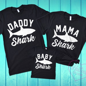 Mama Shark Daddy Shark and Baby Shark Shirts, Matching Family Shark T ...