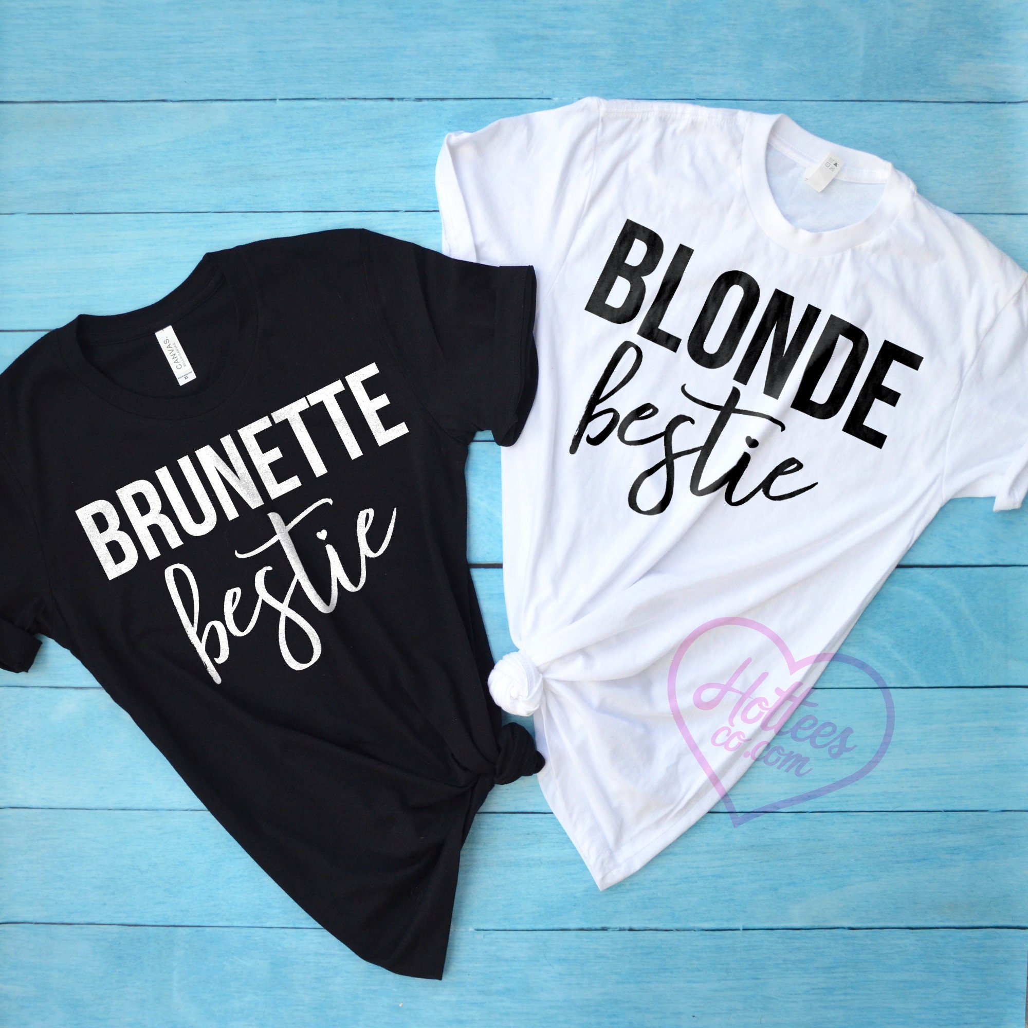 Blonde Bestie En Brunette Bestie Bijpassende Shirts Beste Etsy