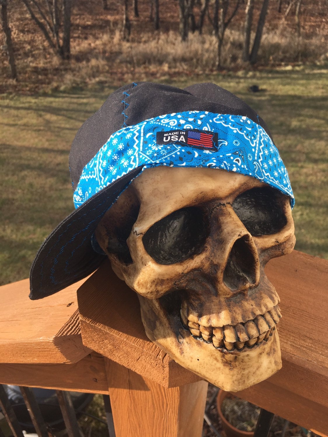 Black Bandana Banders - ROYAL BLUE- Decorative Stitching