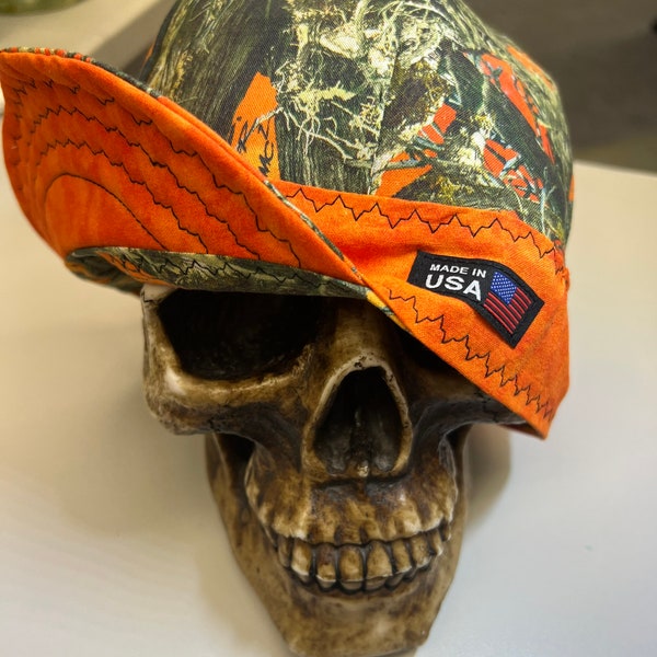 Blaze Camo - made to order- pre washed - Reversible!!!- Add Embroidery to Your Cap! See description for the link.