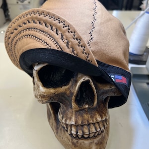 STOUT - Classic black and tan with black decorative stitching will vary- reversible - made to order - pre washed-Add Embroidery to Your Cap!