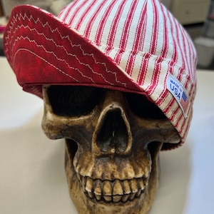 Red Engineer -old school style- 100% cotton - made to order-  reversible- pre washed- Incredibly soft and durable cotton