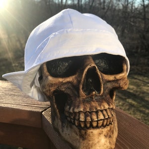 The WHITEOUT BUNDLE of 10 caps- Reversible - Made to order- pre shrunk- Made in USA - Add Embroidery to Your Cap!