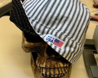 BLACK Engineer - Old School style - 100% cotton - made to order-  reversible- pre washed- Incredibly soft and durable cotton
