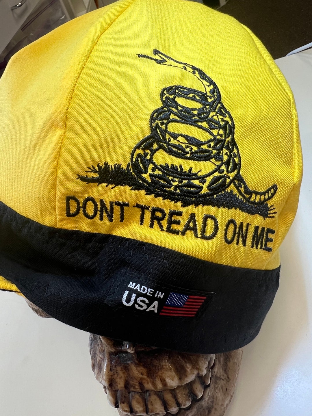 Don't Tread on Me -embroidered- Black and Yellow Reversible