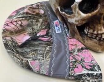 PINK and GRAY CAMO - made to order- white stitching- prewashed- soft and durable- Reversible - 100% cotton