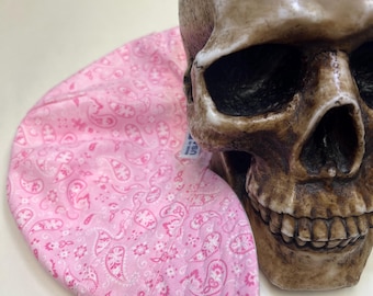 Light Pink Paisley - white lining - Reversible - 100% cotton pre washed Made to order- super soft and comfortable