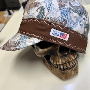 LAKE BREEZE -blue and mocha paisley - made to order-  reversible- pre washed- Incredibly soft and durable cotton