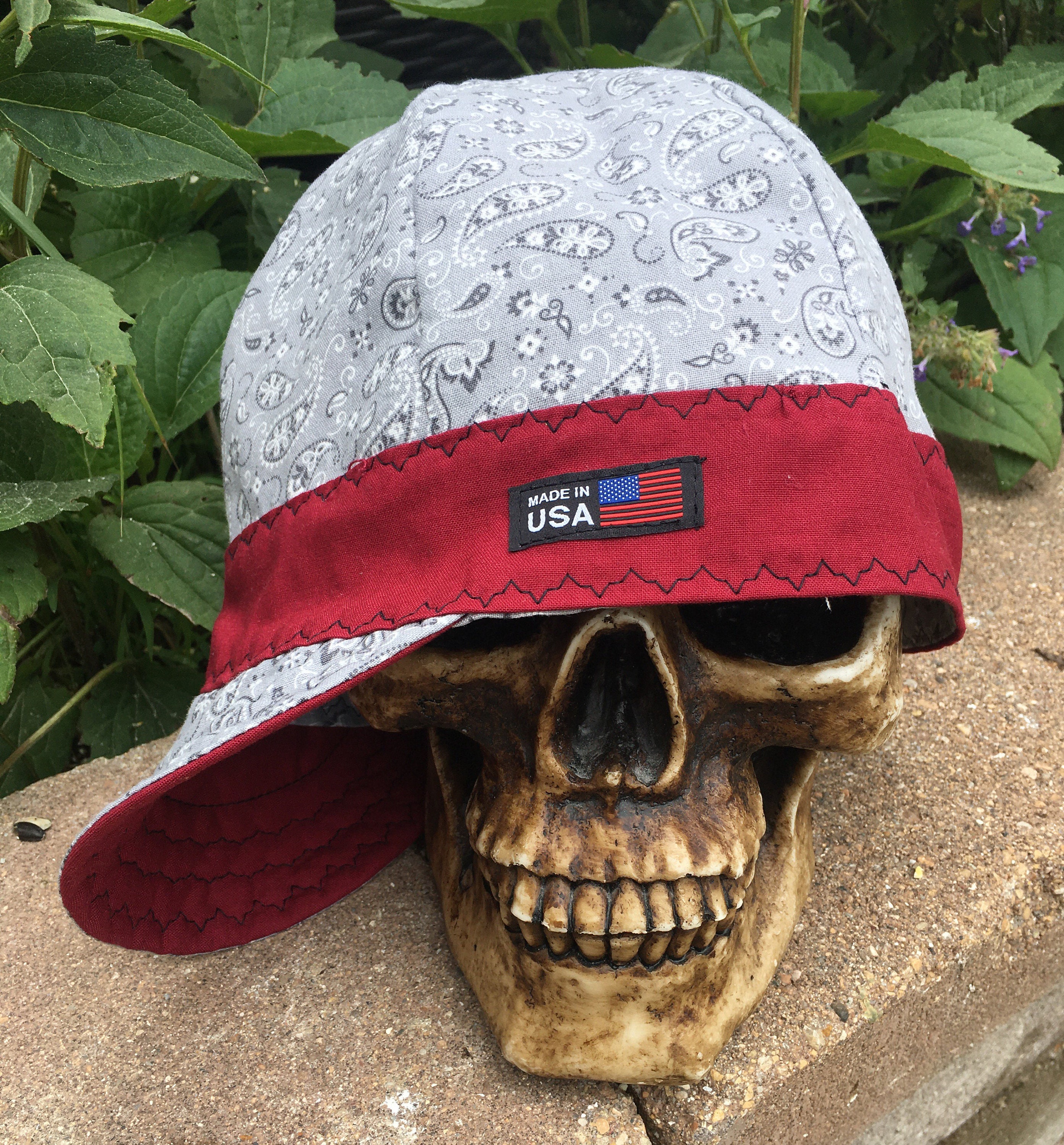 Wine Not - Cranberry with Gray paisley -100% cotton - made to order-  reversible- pre washed- Incredibly soft and durable