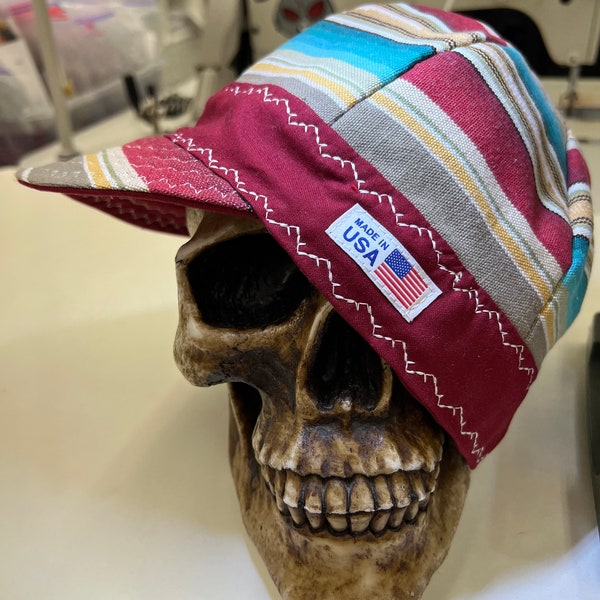 Ready to Ship! 7 1/2  Short - Mexicali - Old School Style - reversible - pre washed- 100% Cotton Welding Cap