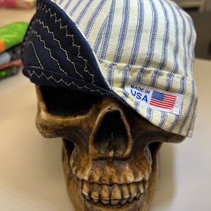Blue Engineer - 100% Cotton Welding Cap - pre washed- made to order- incredibly soft and durable