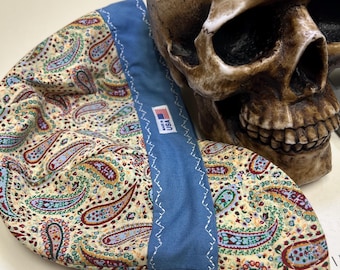 Cimarron - Paisley con óxido y azul Wedgwood reversible - hecho a pedido - prelavado - increíblemente suave y duradero - 100% algodón