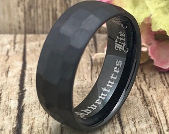 Tungsten Ring, Men's Tungsten Wedding Band, Men's Black Wedding Band, Black Tungsten Ring, Tungsten, Tungsten Band, Personalized Ring