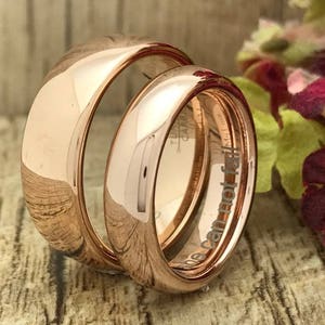 Anillo De Pareja Masculina Y Femenina De 4 Mm6 Mm De Rosa Anillo De Pareja Masculina Y Femenina De 4 Mm6 Mm De Rosa