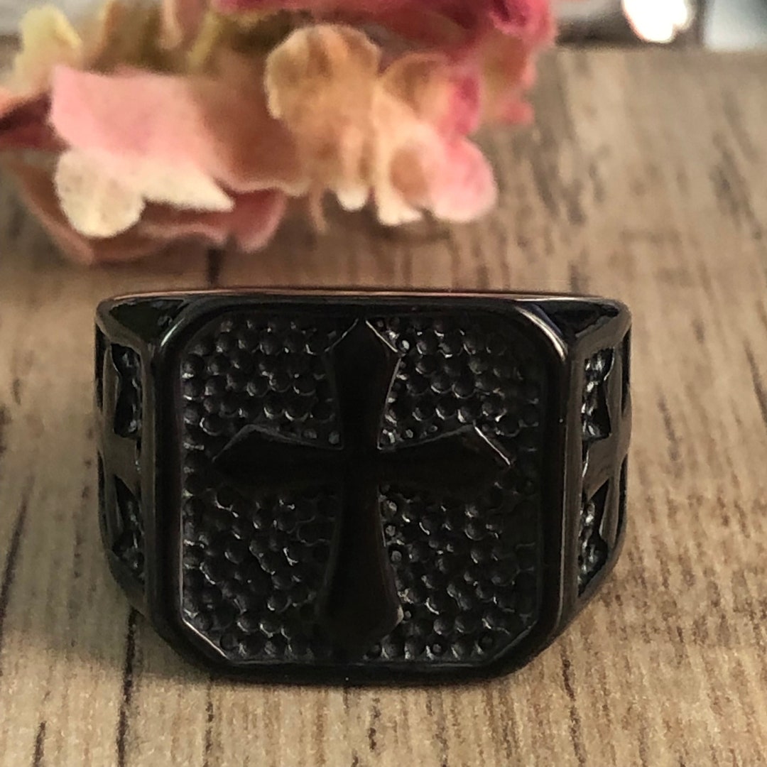 Cross Ring Ring Stainless Steel Style Christian Cross