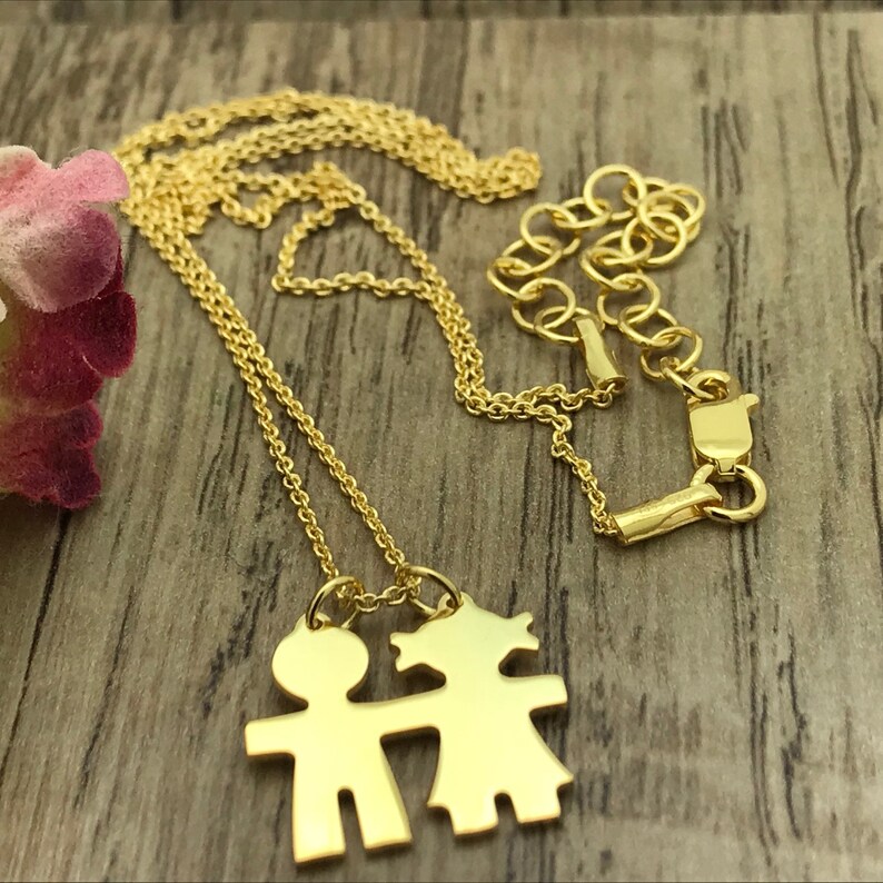 Boy and Girl Necklace Personalized Necklace Initial Etsy