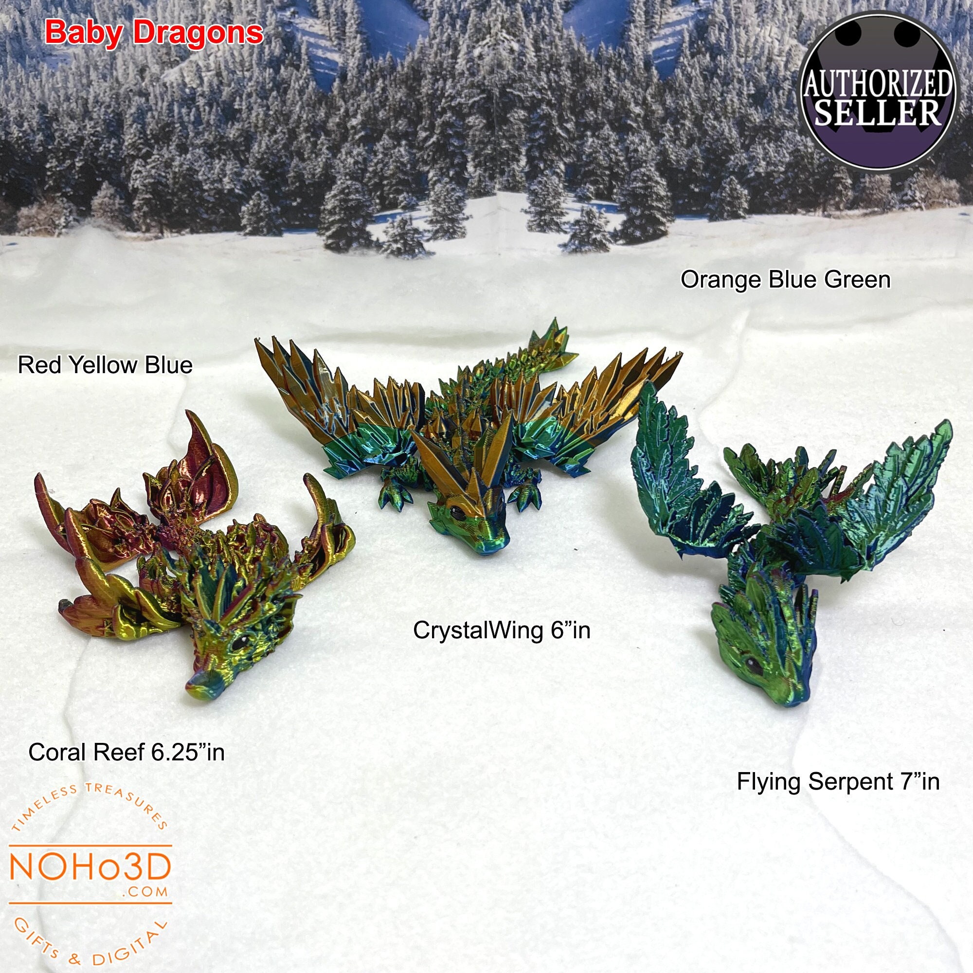 3D Printed Gem Dragon Crystal Dragon Fidget Toys for Autism ADHD