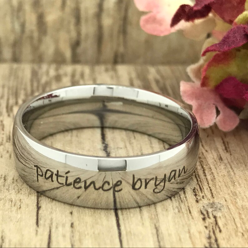 8mm Personalized Engrave Stainless Steel Wedding Ring Promise Etsy