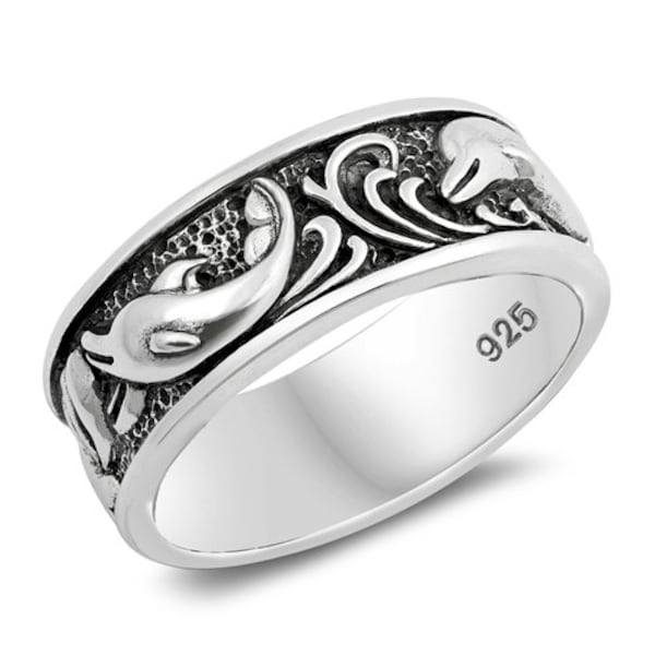 Dolphin Wedding Band Etsy