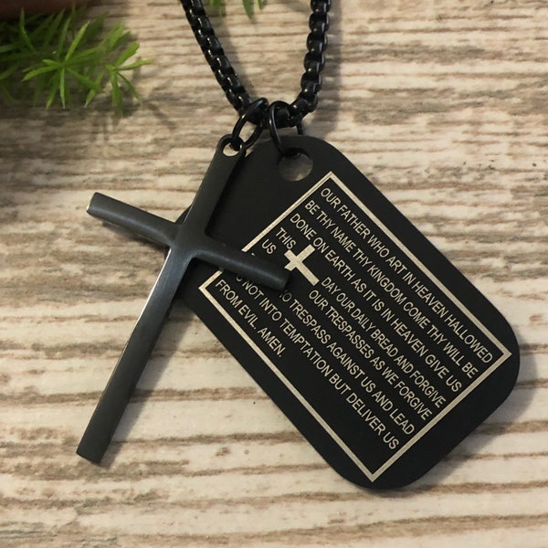 Lord's Prayer Dog Tag Pendants