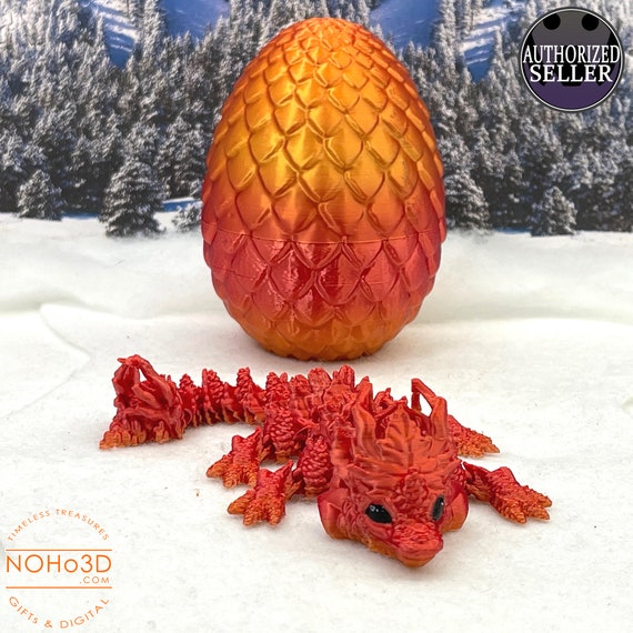 Dragon and Dragon Egg, 3D Articulated Silk Dragon Fidget Toy For