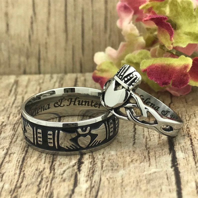  Claddagh  Ring  His and Hers Claddagh  Wedding  Ring  