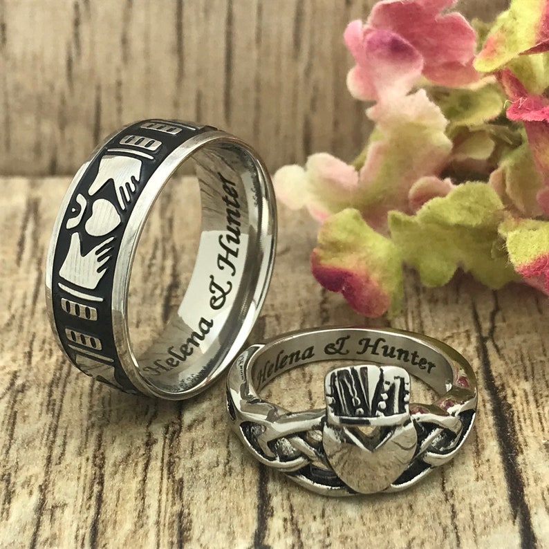  Claddagh  Ring  His and Hers Claddagh  Wedding  Ring  