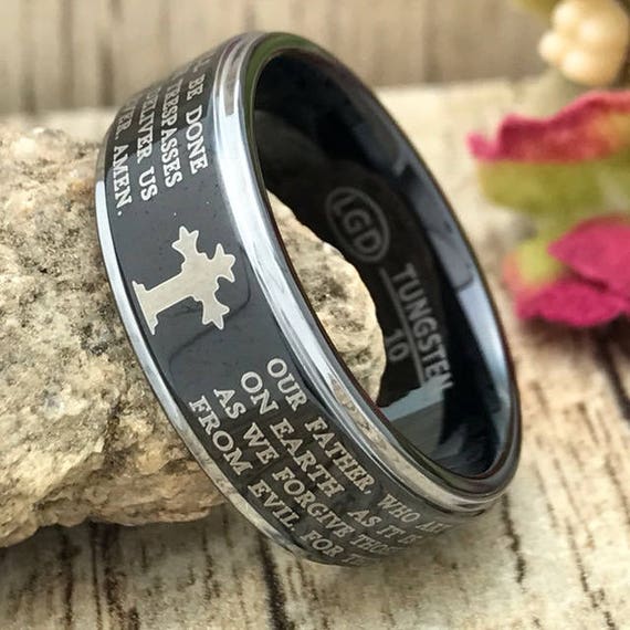 Tungsten cross ring sale