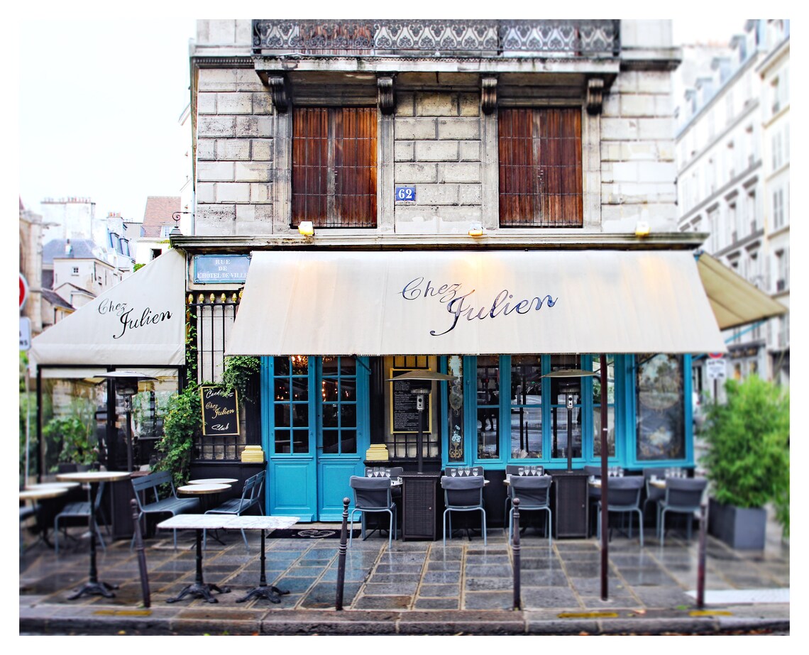 Chez Julien Paris Cafe Photography Paris Wall Art Paris Etsy