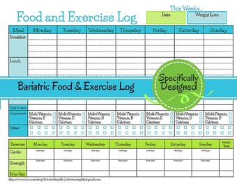 weight loss journal food diet exercise log diet log food etsy