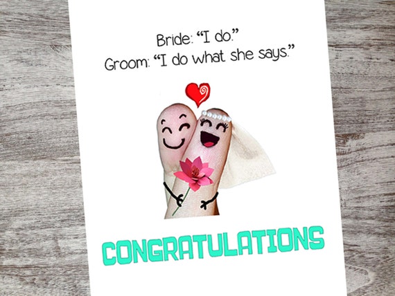  Funny Wedding Congratulations Card Wedding Greeting Card 