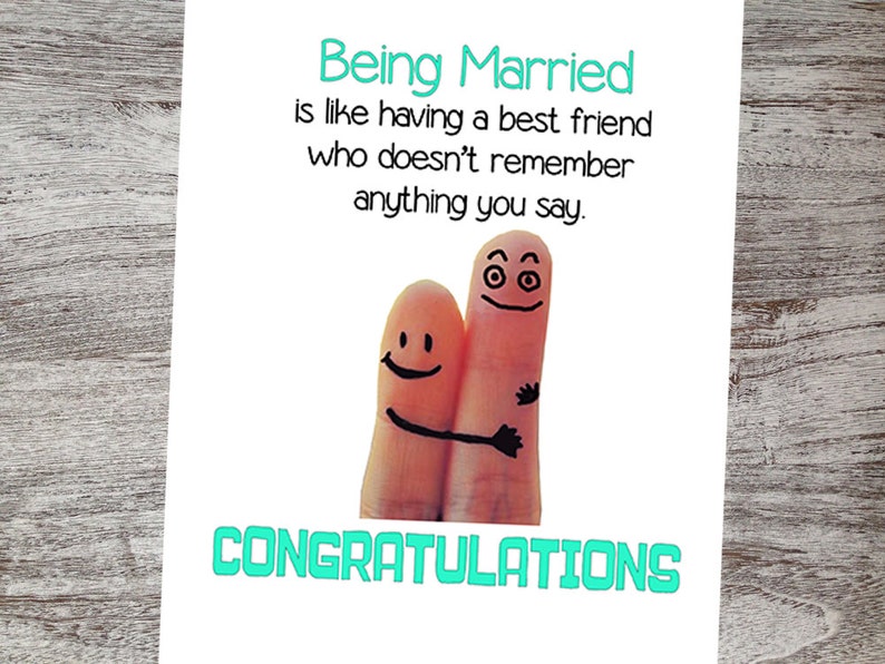  Funny Wedding Congratulations Card Wedding Greeting Card Etsy