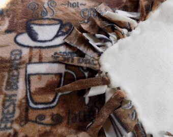 Hand Tied Fleece Blanket for Coffee Lovers
