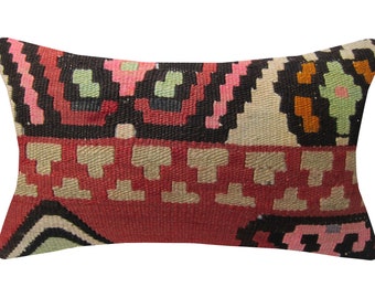 12x20 boho kilim throw pillow cover burlap rustic outdoor cushion case lumbar natural aztec linen decorative embroidered turkish rectangle