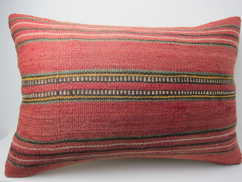 16x24 lumbar kilim pillow covers red yellow throw custom floor outdoor cushion boho linen bohemian case embroidered home bedroom wedding