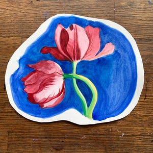 Tulip watercolor study cutout