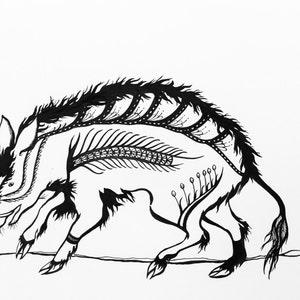 Boar Letterpress Print