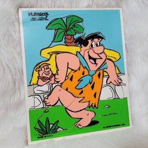 Vintage Fred Flintstone (The Flintstones) Hanna Barbera 1980 Playskool Puzzle 346-4