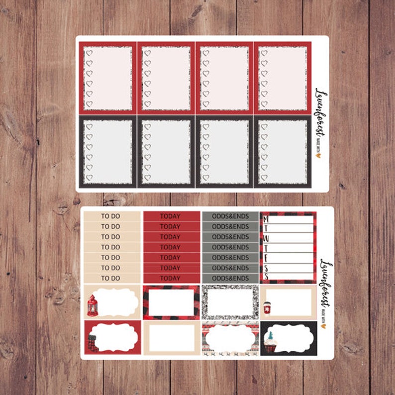 Buffalo plaid weekly sticker kitSticker kit for Erin Condren PlannerHappy Planner StickersPlanner stickerschristmasSK033