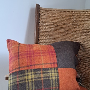 Fringed tartan 20&quot; x 20&quot; cushion cover