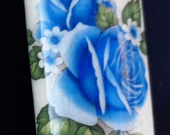 Blue Rose Floral Wood Lighter Case // Wood Lighter Case