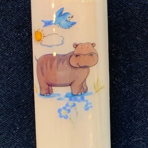 Cartoon Hippo Wood Lighter Case // Wood Lighter Case