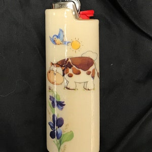 Cow Wood Lighter Case // Wood Lighter Case